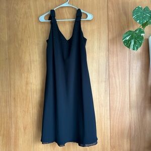 Beaded Black Sleeveless Dress. Size 16. Rena Rowan.